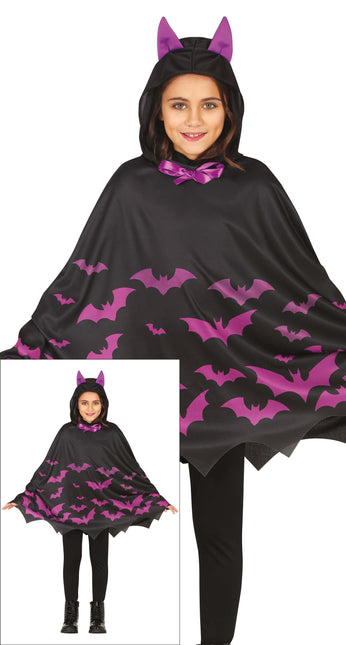 Poncho de Halloween Murciélagos Niña