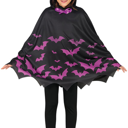Poncho de Halloween Murciélagos Niña