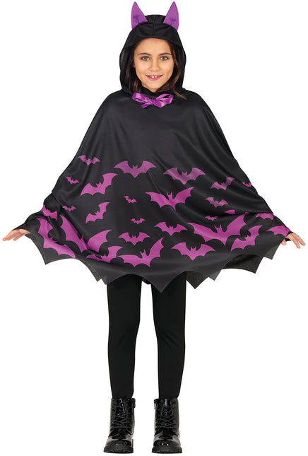 Poncho de Halloween Murciélagos Niña