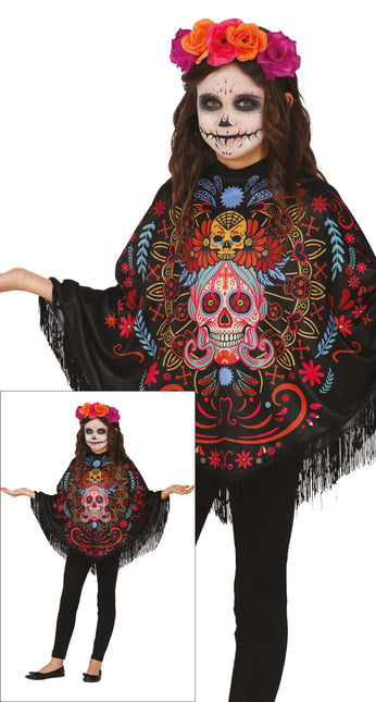 Día De Los Muertos Poncho Niña