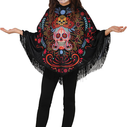 Día De Los Muertos Poncho Niña