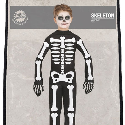 Disfraz Halloween Esqueleto Niño Blanco Negro