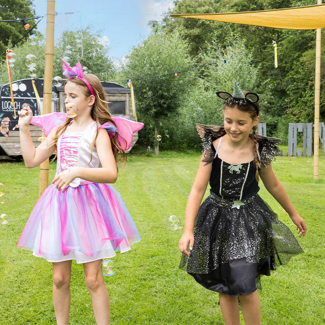 Vestido Unicornio Niña Negro