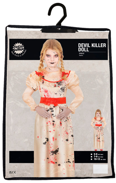 Vestido Halloween Niña Diablo Asesino