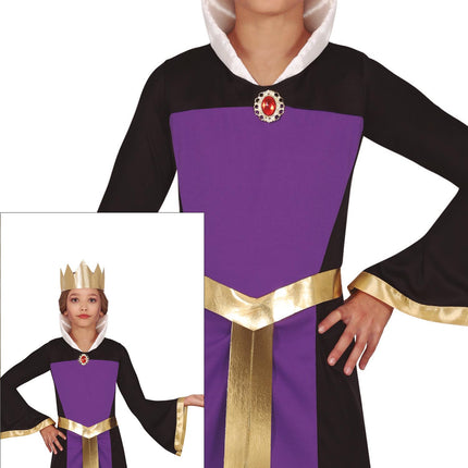 Vestido Halloween Morado Niña Reina