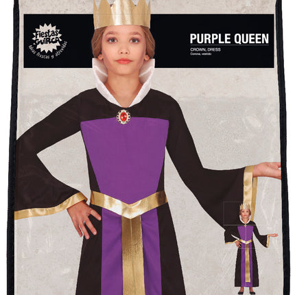 Vestido Halloween Morado Niña Reina