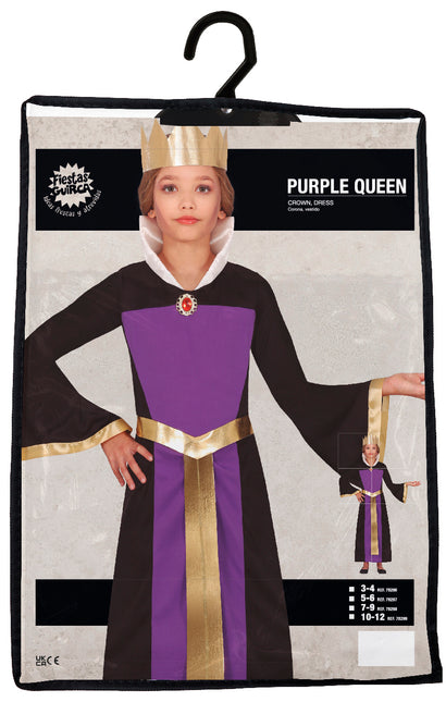 Vestido Halloween Morado Niña Reina