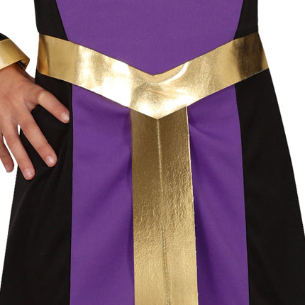 Vestido Halloween Morado Niña Reina