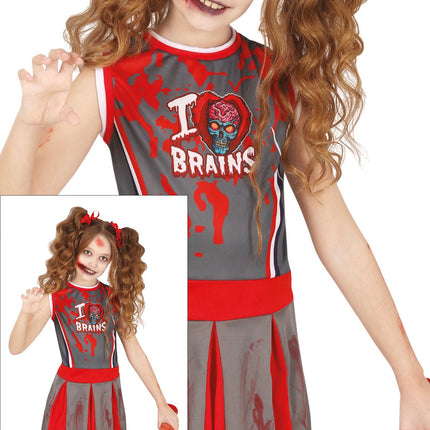 Vestido Halloween Animadora Zombie Niña