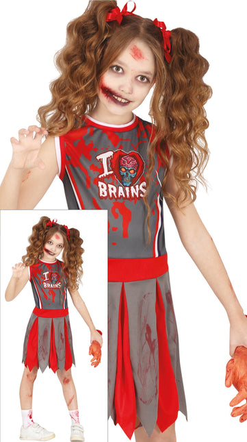 Vestido Halloween Animadora Zombie Niña