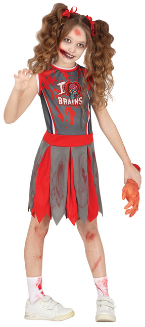 Vestido Halloween Animadora Zombie Niña