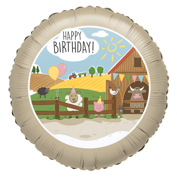 Feliz Cumpleaños Globo de Helio Granja Vacío 43cm
