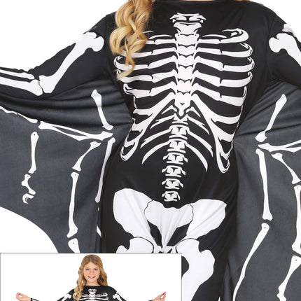 Disfraz de Halloween Negro Blanco Niño Murciélago Esqueleto