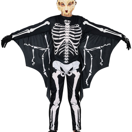 Disfraz de Halloween Negro Blanco Niño Murciélago Esqueleto