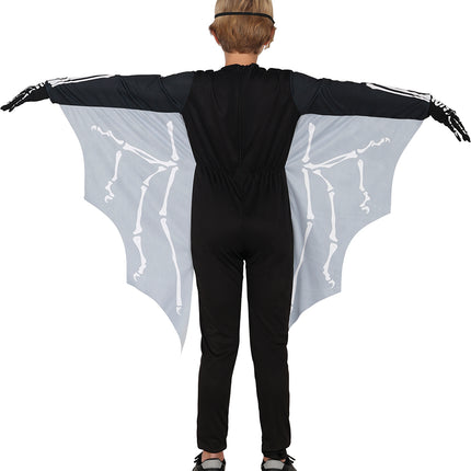 Disfraz de Halloween Negro Blanco Niño Murciélago Esqueleto