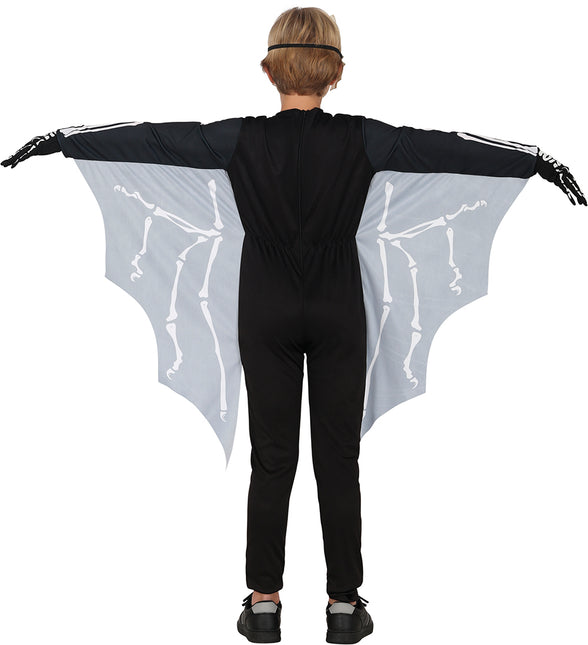 Disfraz de Halloween Negro Blanco Niño Murciélago Esqueleto