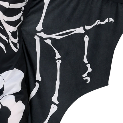 Disfraz de Halloween Negro Blanco Niño Murciélago Esqueleto