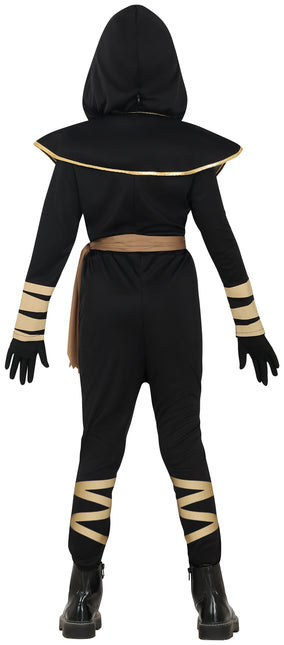Traje Ninja Negro Dorado Niña