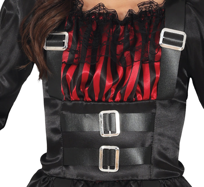 Vestido Halloween Rojo Negro Niña Gótico