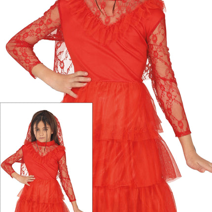 Vestido Halloween Rojo Niña
