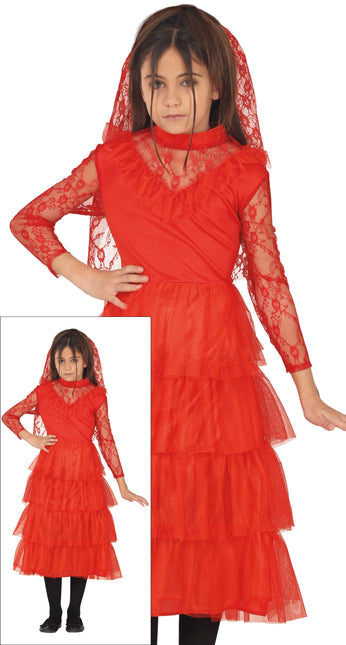 Vestido Halloween Rojo Niña