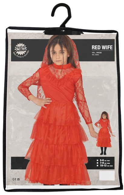Vestido Halloween Rojo Niña