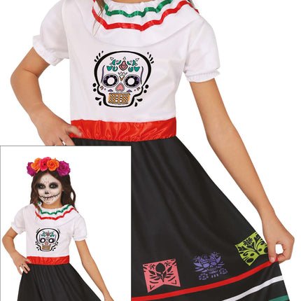 Dia De Los Muertos Vestido Niña Calavera