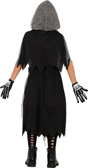 Vestido Halloween Niña Esqueleto Parca