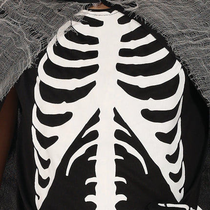 Vestido Halloween Niña Esqueleto Parca