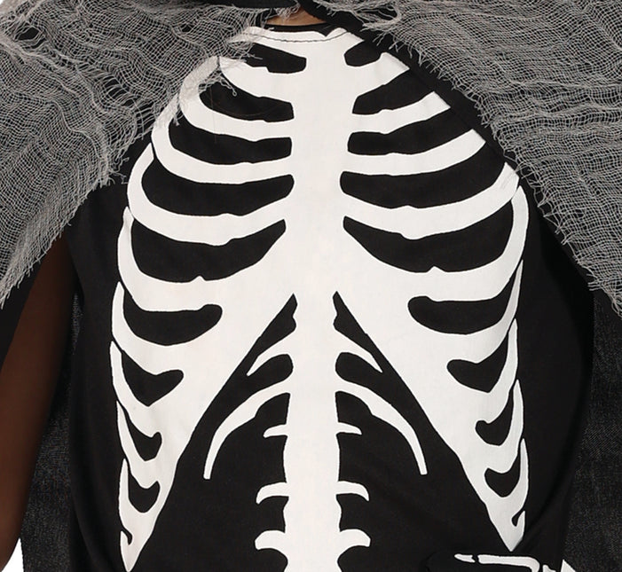 Vestido Halloween Niña Esqueleto Parca