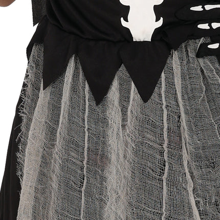Vestido Halloween Niña Esqueleto Parca