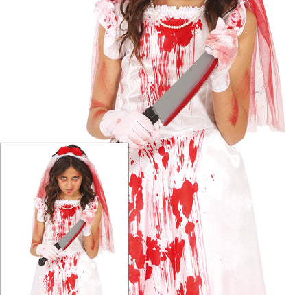 Vestido Halloween Niña Con Sangre