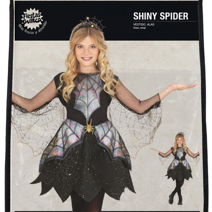 Vestido Halloween Niña Telarañas Y Araña