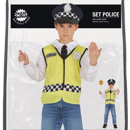 Traje de policía para niño 3 piezas