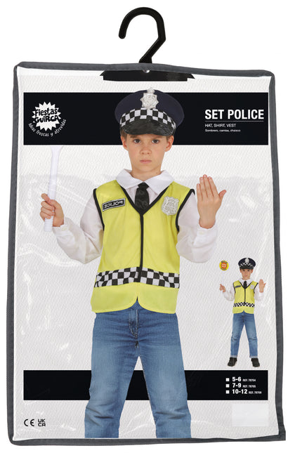 Traje de policía para niño 3 piezas