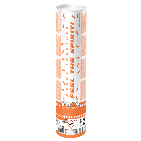 Cañón de confeti de papel naranja