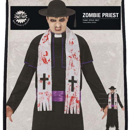Disfraz de Sacerdote Zombi Halloween Hombre L