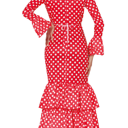 Vestido Español Flamenco Lunares Blancos