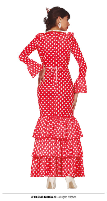 Vestido Español Flamenco Lunares Blancos