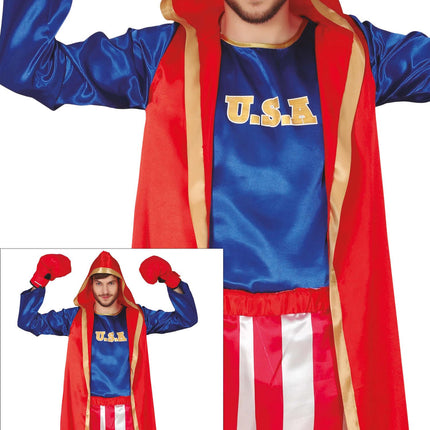 Disfraz de Boxeador Rojo Azul