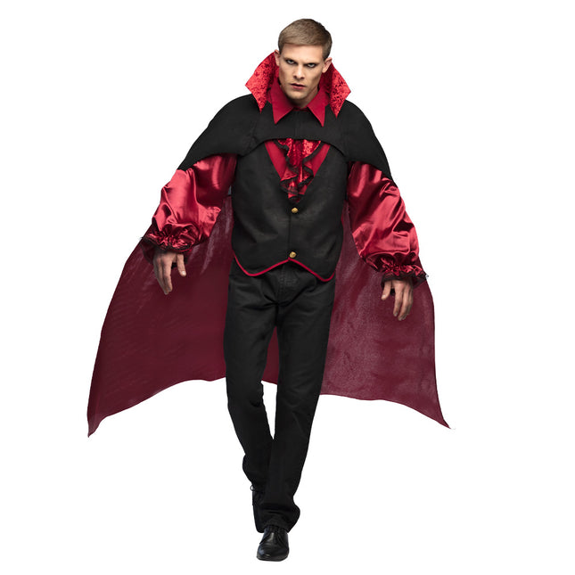 Disfraz Halloween Negro Rojo Vampiro