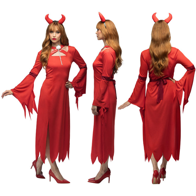 Vestido Halloween Rojo Señoras Diablo