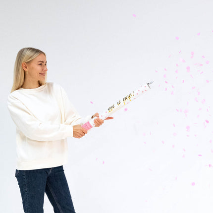 Cañón de confeti rosa 60cm