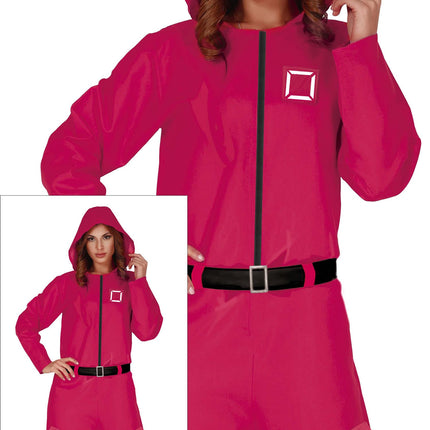 Disfraz Cuadrado Damas Rosa
