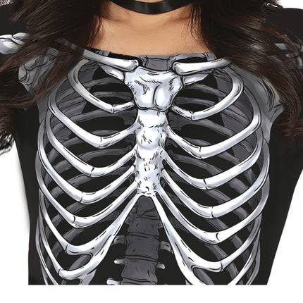 Esqueleto Vestido Halloween Señoras Negro