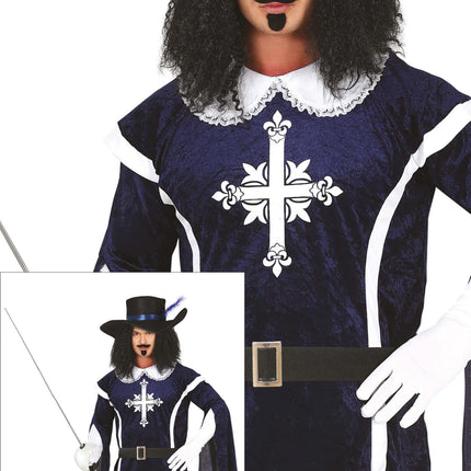 Disfraz de Mosquetero Azul Hombre