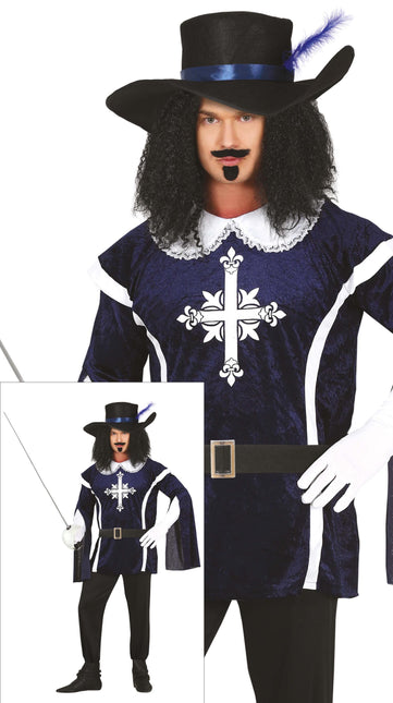 Disfraz de Mosquetero Azul Hombre