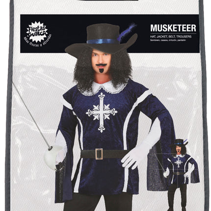 Disfraz de Mosquetero Azul Hombre