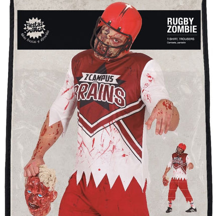Disfraz de zombie de rugby para Halloween Hombre