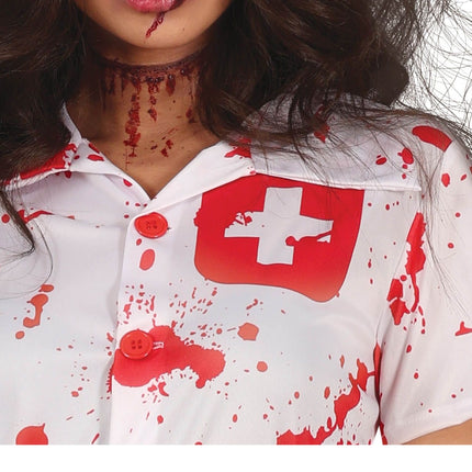Disfraz de Enfermera de Halloween con Sangre de Mujer